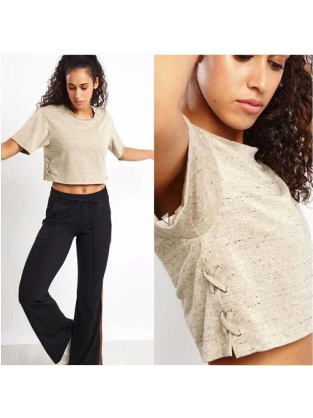Koral Activewear Terra Lux Heathered Gold Crop Top